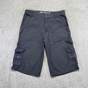 Machine Custom Co Shorts Mens 32 Gray Pinstripe Cargo Skate Baggy Utility Y2k